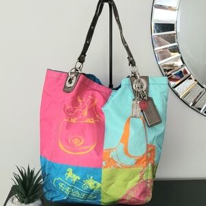 RARE - Coach Poppy Nylon Tote Bag